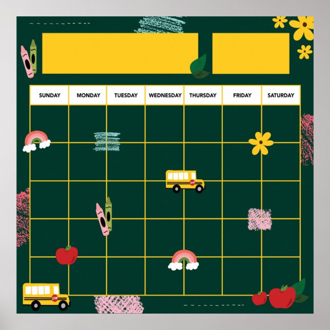 Affiche de calendrier de classe pour enseignant de (Devant)