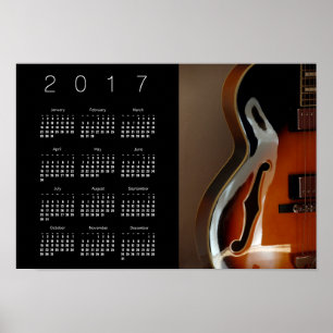 Affiche de calendrier de guitare Archtop 2017