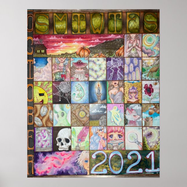 Affiche de calendrier Drawtober 2021 (Devant)