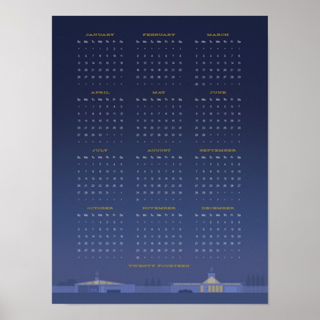 Affiche de calendrier Mid-Century 2014 (Devant)