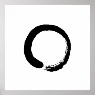 Affiche de calligraphie de cercle de zen d'Ensō