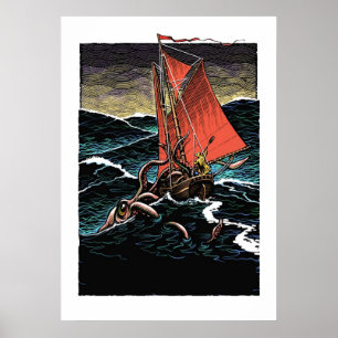 Affiche de calmar géant