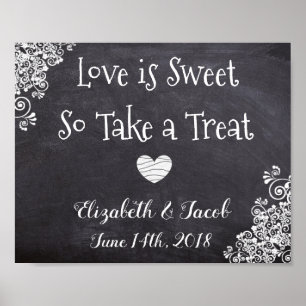 Affiche de candy bar tableau noir Regard L'amour e