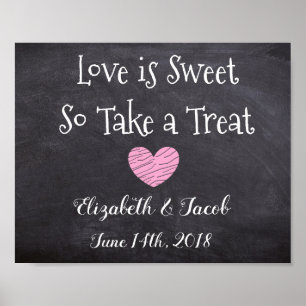 Affiche de candy bar tableau noir Regard L'amour e