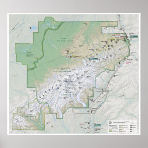 Affiche de carte de Denali (Alaska)