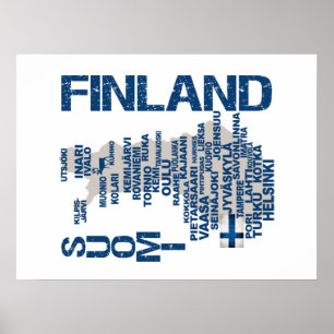 Affiche de CARTE de la FINLANDE
