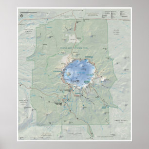 Affiche de carte de lac crater