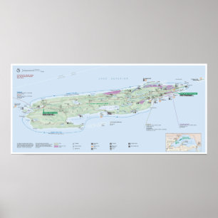 Affiche de carte de l'île Royale (Michigan)