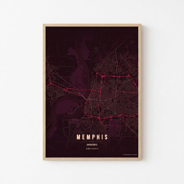 Affiche de carte de Memphis Ruby Impression d'art  (Créateur téléchargé)