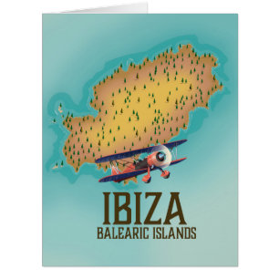 Affiche de carte des îles Baléares Ibiza