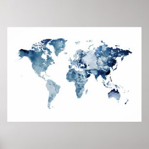 Affiche de carte du monde extra-large