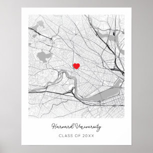 Affiche de carte personnalisée de l'Université Har