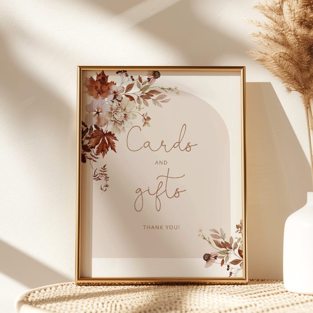 Affiche de cartes et cadeaux à arc en feuilles d'a (Créateur téléchargé)