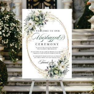Affiche de cérémonie débranchée Boho Dusty Green