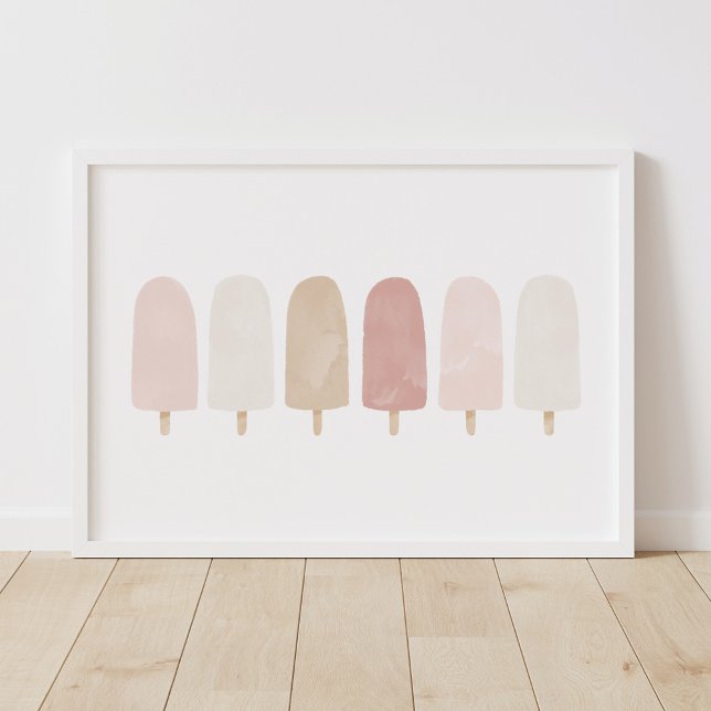 Affiche de chambre de filles au popsicle aquarelle (Créateur téléchargé)