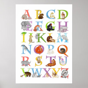 Affiche de chambre d'enfant et de nursery Animal A