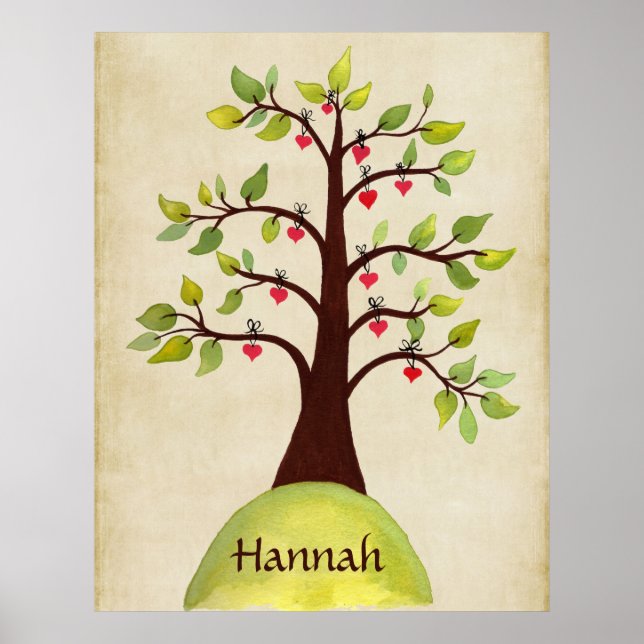 Affiche de chambre d'enfant Nature Coeur Arbre Nur (Devant)
