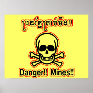 Affiche de champ de mines Danger Mines