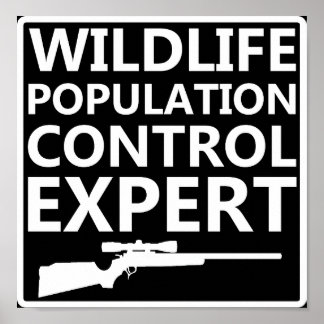 Affiche de chasse drôle de contrôle de la populati