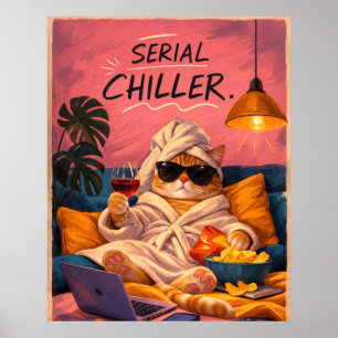 Affiche de chat drôle Série Frisson Confortable Ar