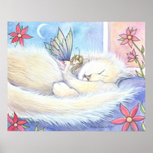 Affiche de chat mignon et de fée par Molly Harriso