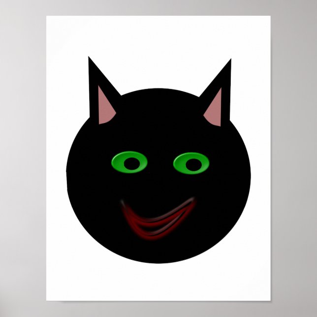 Affiche de chat noir Halloween (Devant)