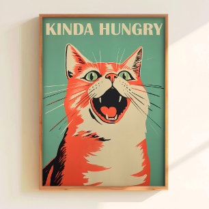 Affiche de chat plutôt affamé Art mural drôle de c
