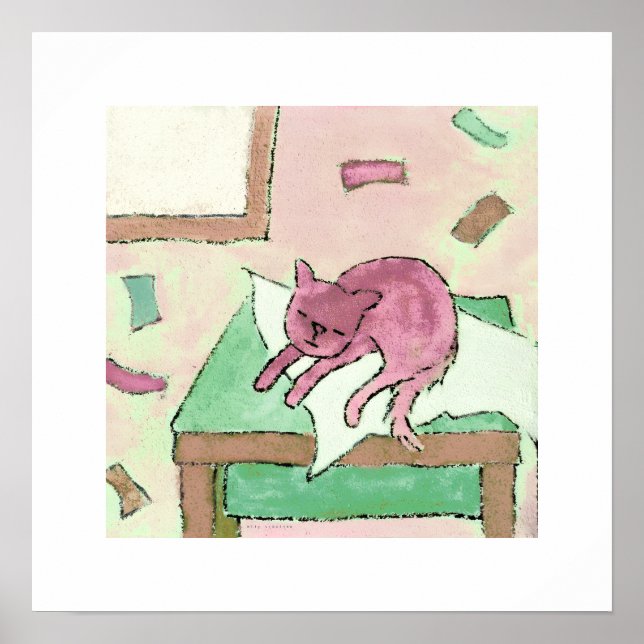 affiche de chat sur la table (Devant)