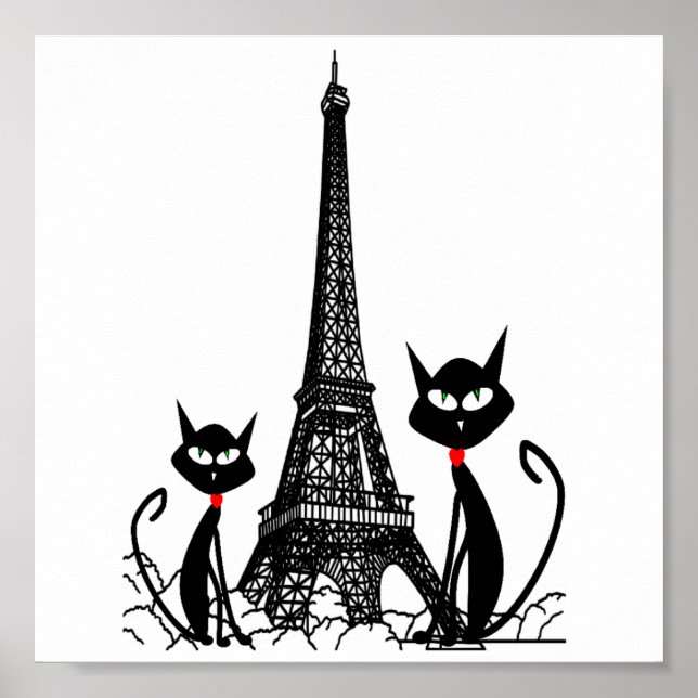affiche de chats tour eiffel (Devant)