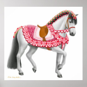 Affiche de cheval de défilé de jour de Valentines