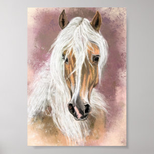 Affiche de cheval Palomino - Peinture