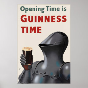 Affiche de chevalier vintage Guinness, bière irlan