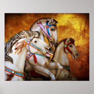 Affiche de chevaux de carrousel