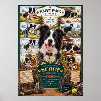 Affiche de Chien Border Collie La Petite Vie de Sc