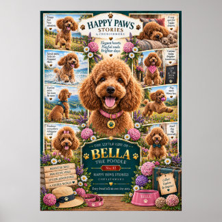 Affiche de chien caniche | La petite vie de Bella