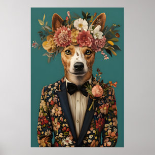 Affiche de chien de bétail australien en costume,