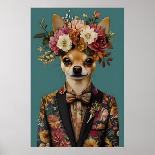 Affiche de Chihuahua en costume, Portrait de Chihu