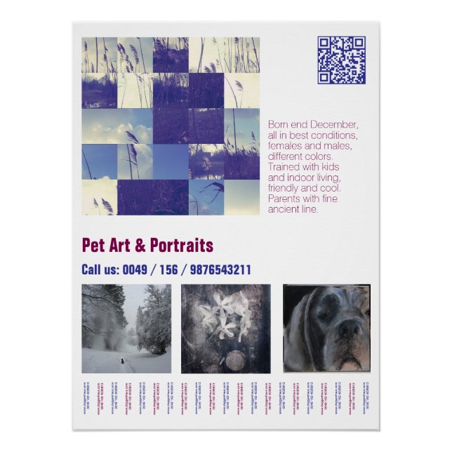 Affiche de chiot Great Dane Designer (Devant)