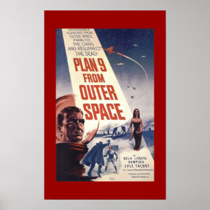 Affiche de cinéma classique "Plan 9 de l'espace ex