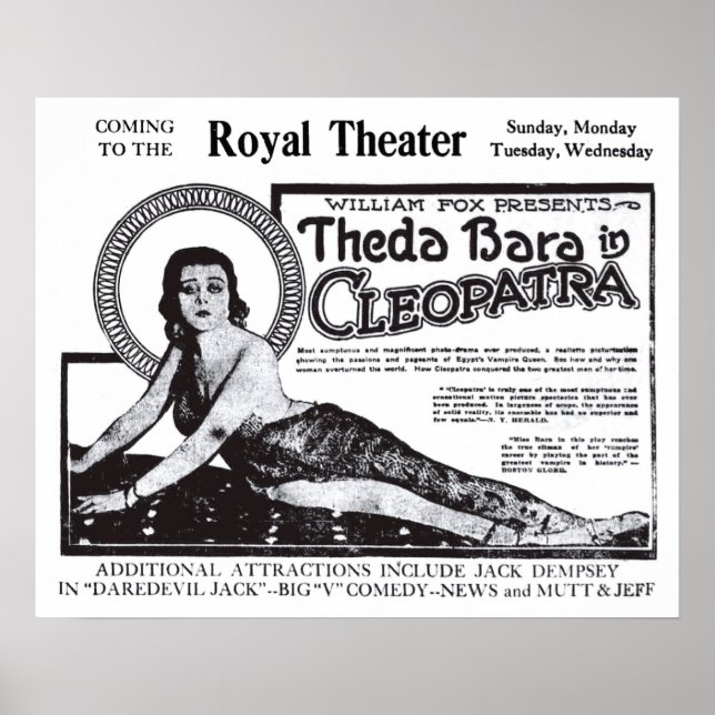 Affiche de cinéma vintage Theda Bara 1920 (Devant)