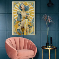 Affiche de cirque Art Nouveau en bleu et jaune