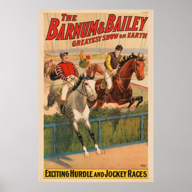 Affiche De Cirque De Jockeys Sur Les Chevaux Qui S (Devant)