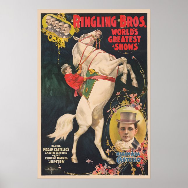 Affiche De Cirque De Madame Ada Castello Sur Un Ch (Devant)