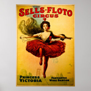 Affiche de cirque de Ventes-Floto de cru