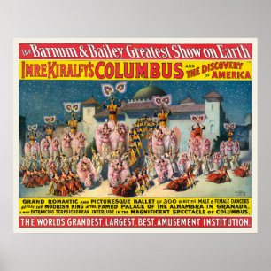 Affiche De Cirque Des Danseurs Avant Le Roi Maure