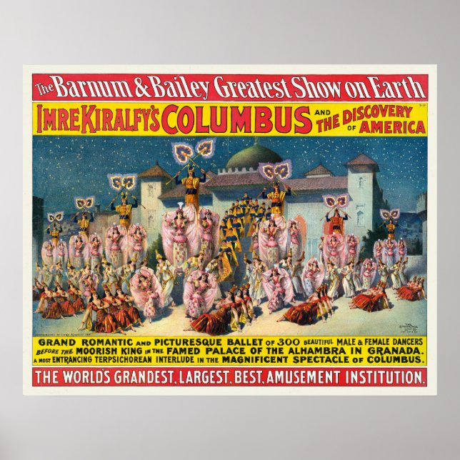 Affiche De Cirque Des Danseurs Avant Le Roi Maure (Devant)