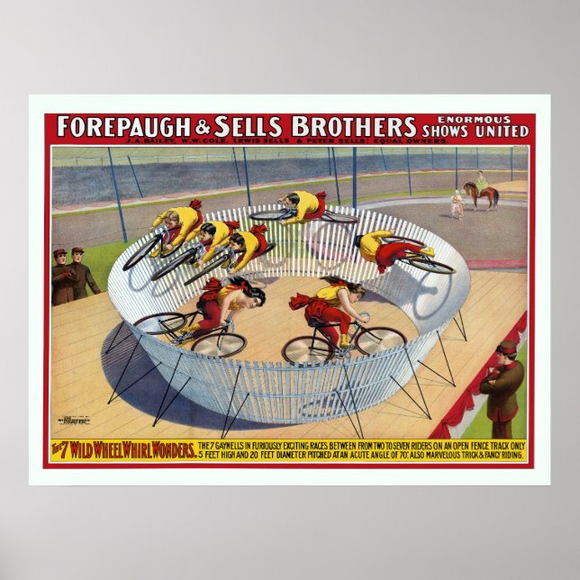 Affiche De Cirque Des Sept Gaynells Vélos D'Équita (Devant)