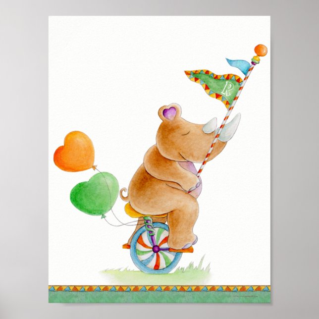 Affiche de cirque fantaisiste pour chambre de bébé (Devant)