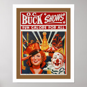 AFFICHE DE CIRQUE MCM STYLE VINTAGE