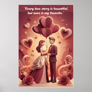 Affiche de citation d'amour de la Saint-Valentin